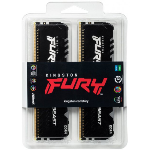 Пам'ять DDR4 RAM_32Gb (2x16Gb) 2666Mhz Kingston Fury Beast RGB (KF426C16BB1AK2\/32, KF426C16BBAK2\/32) - зображення 3