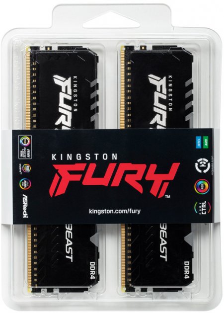 Пам'ять DDR4 RAM_32Gb (2x16Gb) 2666Mhz Kingston Fury Beast RGB (KF426C16BB1AK2\/32, KF426C16BBAK2\/32) - зображення 3