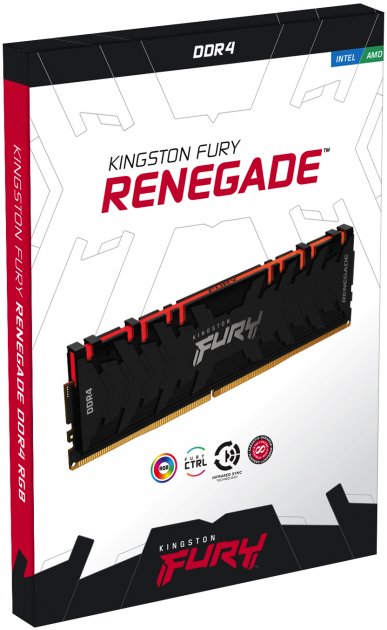 Пам'ять DDR4 RAM_16Gb (2x8Gb) 3200Mhz Kingston Fury Renegade RGB Black (KF432C16RBAK2\/16) - зображення 4