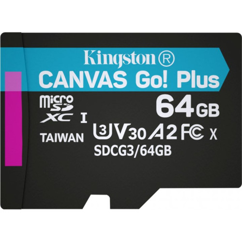 MicroSDXC 64 Gb Kingston Canvas Go! Plus class 10 UHS-I - зображення 2