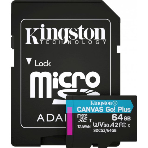 MicroSDXC 64 Gb Kingston Canvas Go! Plus class 10 UHS-I - зображення 3