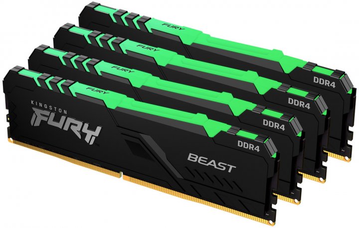 Пам'ять DDR4 RAM_64Gb (4x16Gb) 3600Mhz Kingston Fury Beast RGB (KF436C18BBAK4\/64) - зображення 1