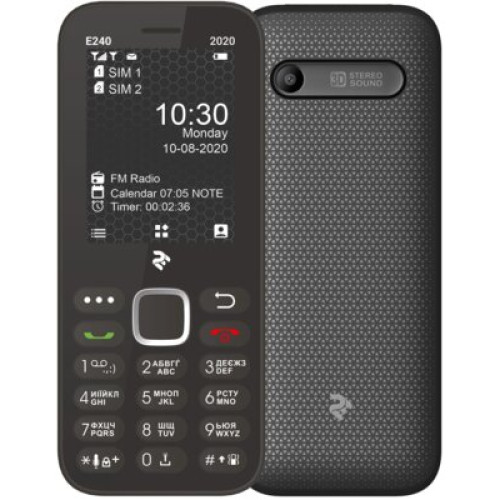 Мобільний телефон 2E E240 2020 Dual Sim Black (680576170026) - зображення 1