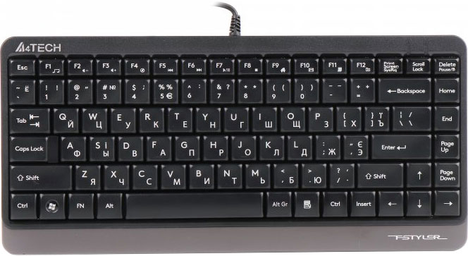 Клавіатура A4-Tech FK11 Fstyler Compact Size USB Grey - зображення 1