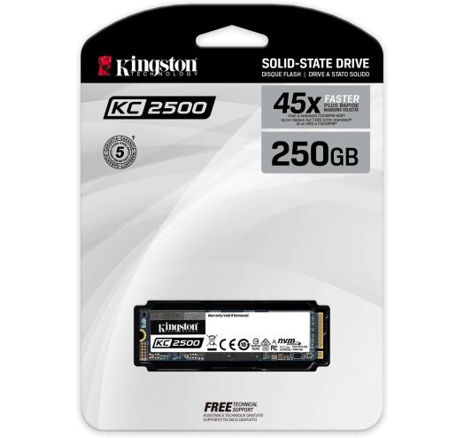 Накопичувач SSD NVMe M.2 250GB Kingston KC2500 (SKC2500M8\/250G) - зображення 3