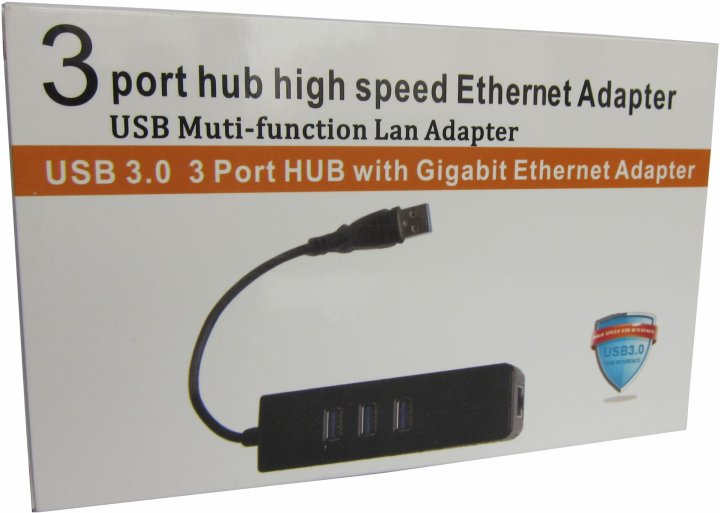 Мережевий адаптер + USB Hub Dynamode (USB3.0-Type-A-RJ45-HUB3) - зображення 5