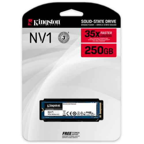 Накопичувач SSD NVMe M.2 250GB Kingston NV1 (SNVS\/250G) - зображення 2