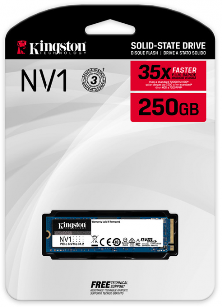 Накопичувач SSD NVMe M.2 250GB Kingston NV1 (SNVS\/250G) - зображення 2