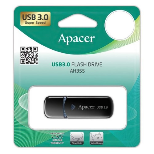 Флеш пам'ять USB 64 Gb Apacer AH355 Black - зображення 3