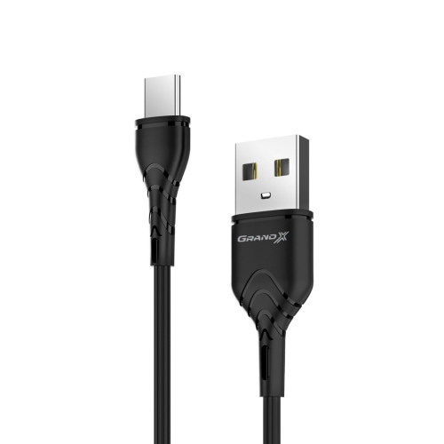 Кабель USB2  АM-Type C 1м, 3A, Cu, Grand-X - зображення 1