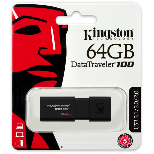 Флеш пам'ять USB 64 Gb Kingston DT 100 G3 USB3.0 - зображення 4