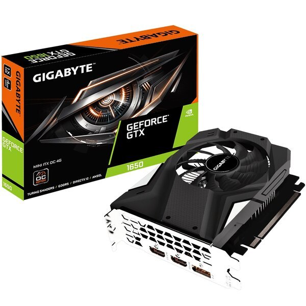 Відеокарта GeForce GTX1650 4 Gb GDDR5 Gigabyte Mini ITX OC (GV-N1650IXOC-4GD) - зображення 1