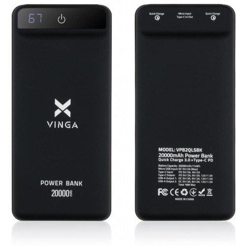 Батарея POWER BANK Vinga 20000 mAH QC3.0+PD - зображення 6