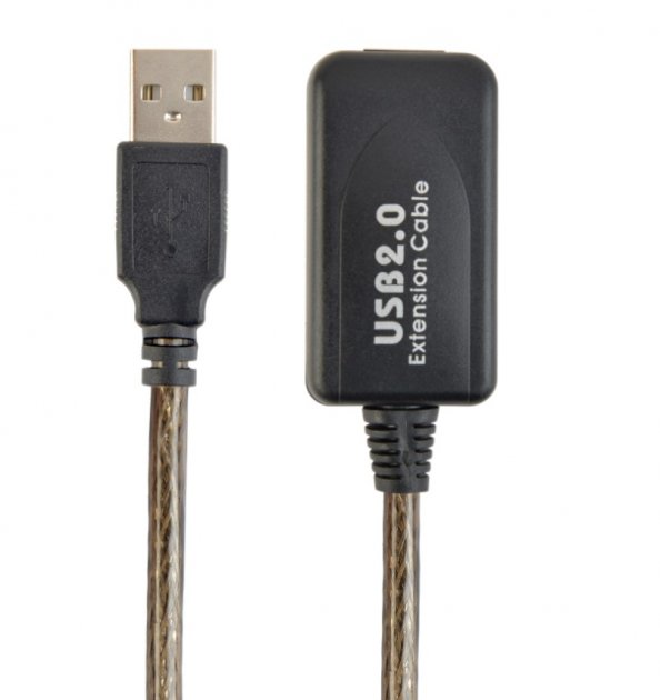 Кабель USB - активний подовжувач, Cablexpert, 10 м, AM-AF - зображення 1