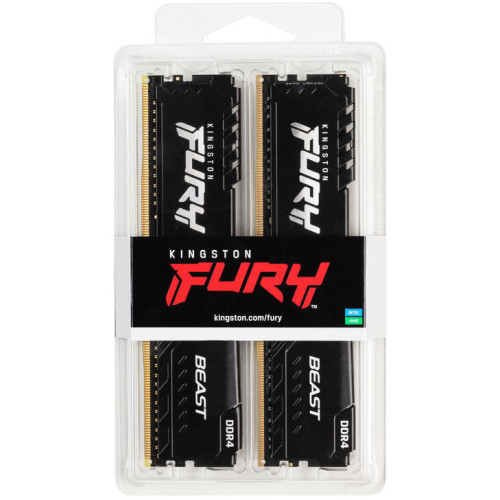 Пам'ять DDR4 RAM_64Gb (2x32Gb) 3000Mhz Kingston Fury Beast Black (KF430C16BBK2\/64) - зображення 6