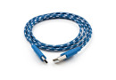 Кабель USB2  АM-Type C 1м, 2.4A Vinga 2color nylon blue - зображення 2