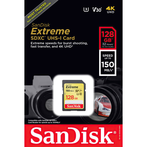Secure Digital card 128 Gb SanDisk Extreme SDXC UHS-I U3 - зображення 3