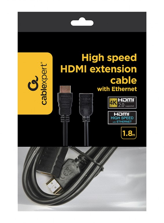 Кабель - подовжувач HDMI to HDMI 1.8m, v2.0, Cablexpert - зображення 3