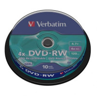 DVD-RW-disк Verbatim 4,7Gb 4x Cake box 10шт