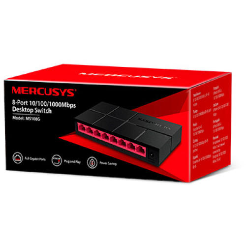 Комутатор Switch Mercusys MS108G, 8-port - зображення 3