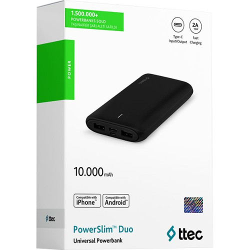 Батарея POWER BANK Ttec PowerSlim Duo 10000 mAh - зображення 2