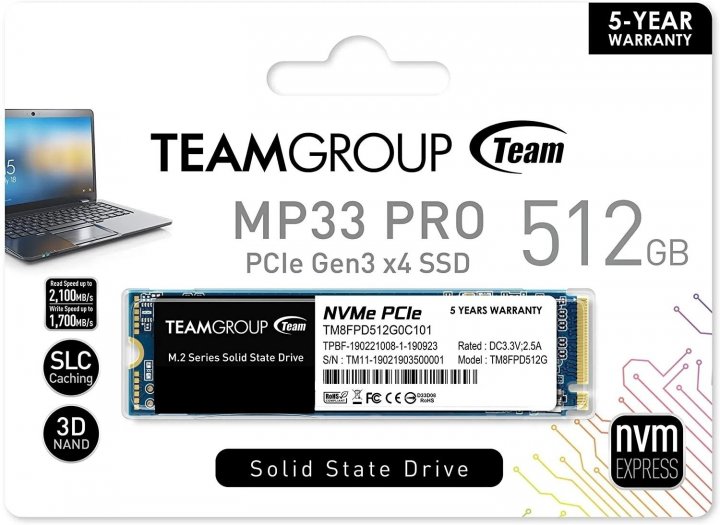 Накопичувач SSD NVMe M.2 512GB Team MP33 Pro (TM8FPD512G0C101) - зображення 2