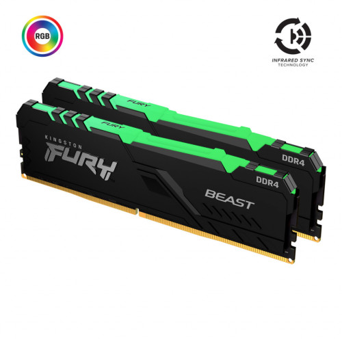 Пам'ять DDR4 RAM_64Gb (2x32Gb) 3600Mhz Kingston Fury Beast RGB (KF436C18BBAK2\/64) - зображення 1