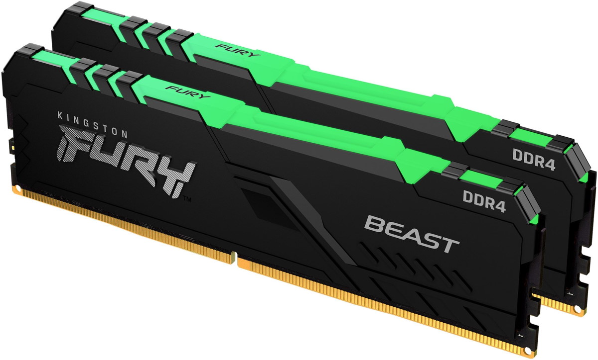 Пам'ять DDR4 RAM_16Gb (2x8Gb) 2666Mhz Kingston Fury Beast RGB (KF426C16BBAK2\/16) - зображення 2