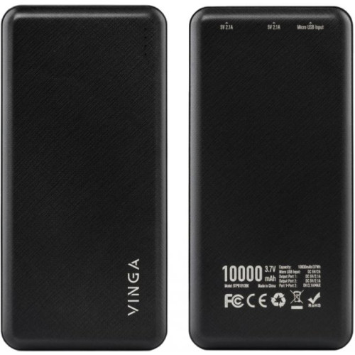 Батарея POWER BANK Vinga 10000 mAh black - зображення 5