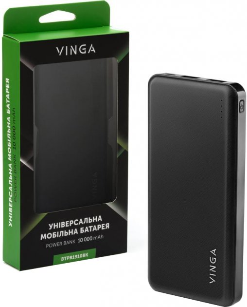 Батарея POWER BANK Vinga 10000 mAh black - зображення 6