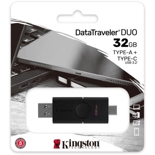 Флеш пам'ять USB 32 Gb Kingston DT Duo USB 3.2 Gen1 + Type-C - зображення 6