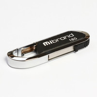 Флеш пам'ять USB 16Gb Mibrand Aligator Black USB2.0, брелок, метал + пластик