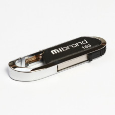 Флеш пам'ять USB 16Gb Mibrand Aligator Black USB2.0, брелок, метал + пластик - зображення 1