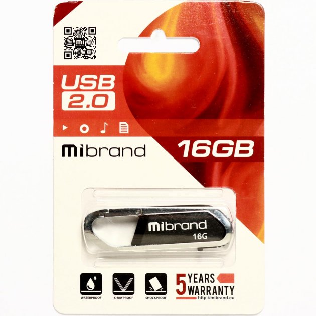 Флеш пам'ять USB 16Gb Mibrand Aligator Black USB2.0, брелок, метал + пластик - зображення 3