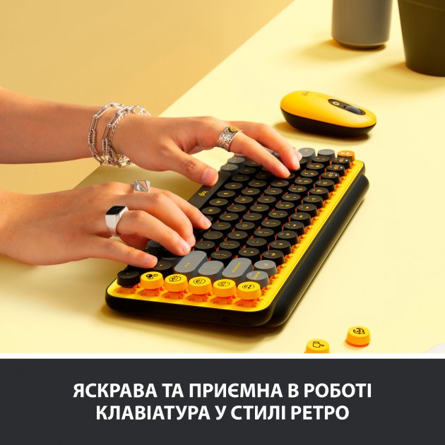 Клавіатура Logitech POP Keys Wireless Mechanical Keyboard Blast Yellow (920-010716) - зображення 4