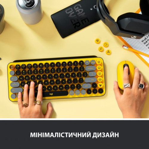 Клавіатура Logitech POP Keys Wireless Mechanical Keyboard Blast Yellow (920-010716) - зображення 6