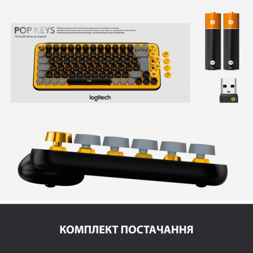 Клавіатура Logitech POP Keys Wireless Mechanical Keyboard Blast Yellow (920-010716) - зображення 7