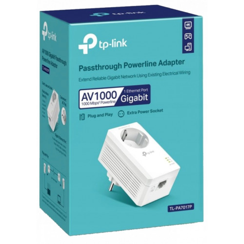 Мережевий адаптер PowerLine TP-Link Passthrough Powerline Starter TL-PA7017P - зображення 2