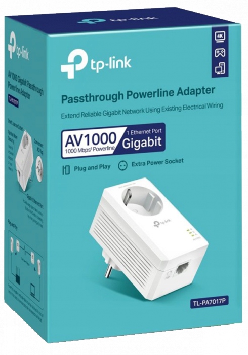 Мережевий адаптер PowerLine TP-Link Passthrough Powerline Starter TL-PA7017P - зображення 2