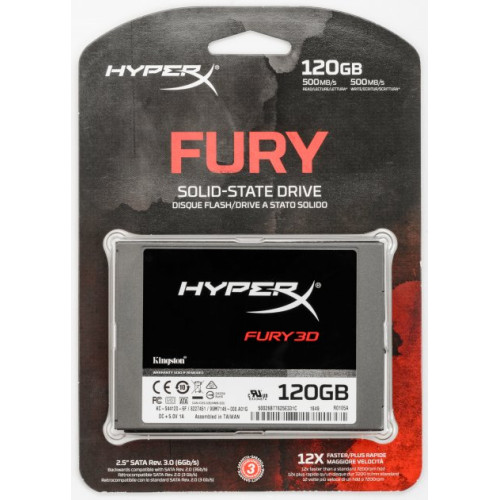 Накопичувач SSD 120GB Kingston HyperX Fury 3D (KC-S44120-6F) - зображення 4