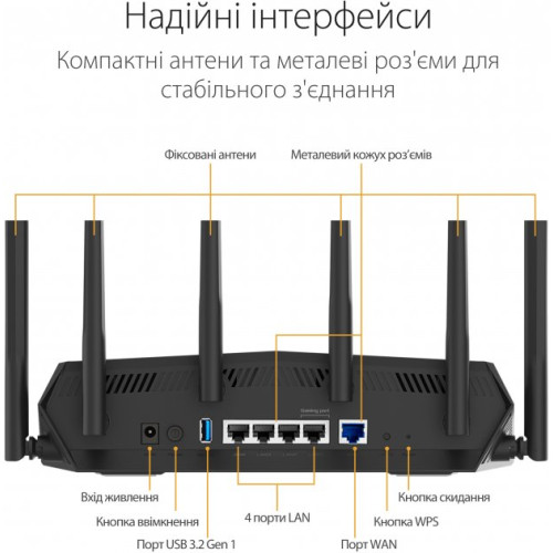 Маршрутизатор WiFi ASUS TUF Gaming AX5400 - зображення 8