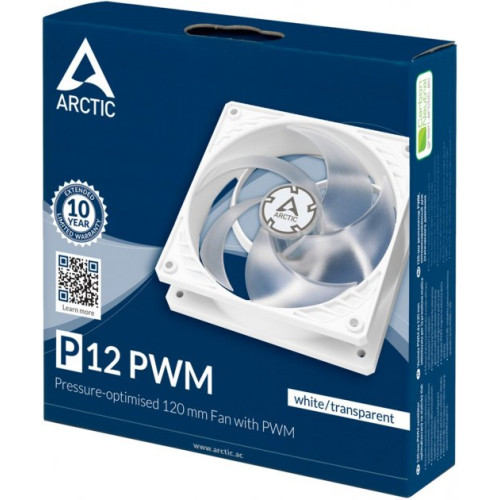 Вентилятор для корпусів 120 мм Arctic P12 PWM White\/Transparen (ACFAN00131A) - зображення 5