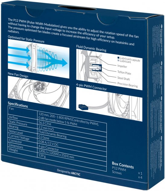 Вентилятор для корпусів 120 мм Arctic P12 PWM White\/Transparen (ACFAN00131A) - зображення 7