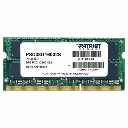 Пам'ять DDR3-1600 8 Gb Patriot SoDIMM - зображення 1