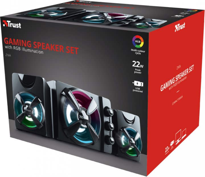 Колонки Trust Ziva RGB 2.1 Gaming Speaker Set (23644) 2.1 - зображення 12