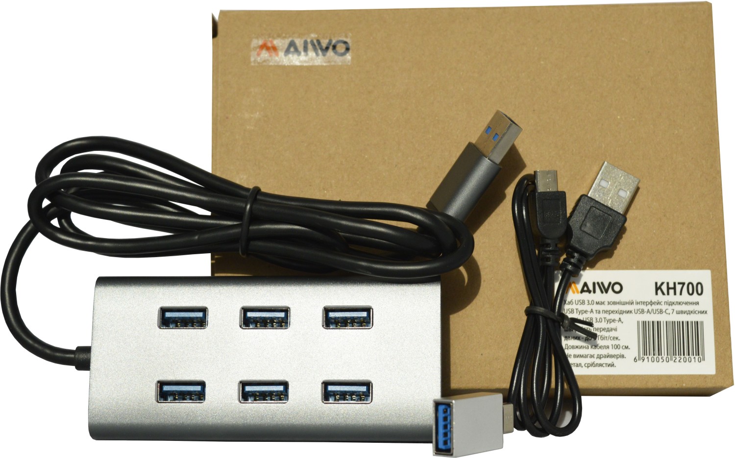 Концентратор USB 3.0 Maiwo KH700 - зображення 3