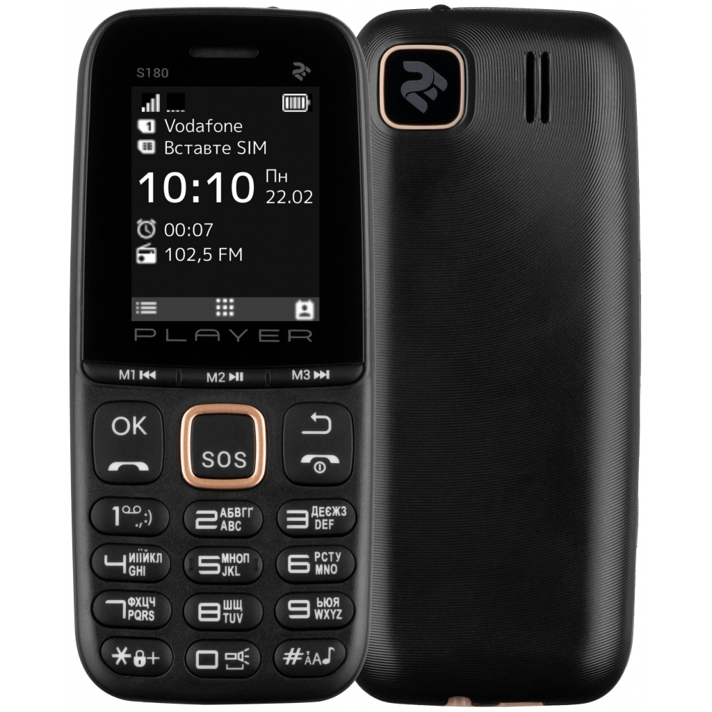 Мобільний телефон 2E S180 2021 Dual Sim Black&Gold без ЗП (688130243384) - зображення 3