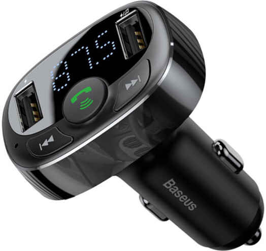 Автомобільний MP3 FM модулятор + Bluetooth Baseus T-Typed MP3 Car Charger S-09A Black - зображення 1
