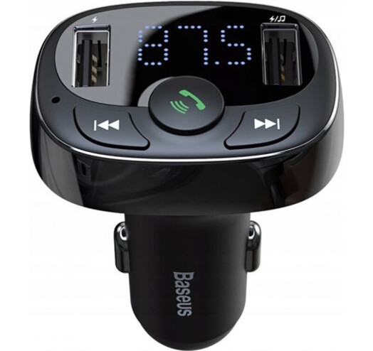 Автомобільний MP3 FM модулятор + Bluetooth Baseus T-Typed MP3 Car Charger S-09A Black - зображення 2