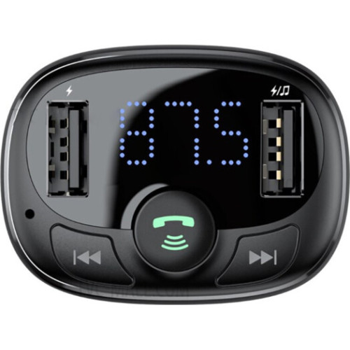 Автомобільний MP3 FM модулятор + Bluetooth Baseus T-Typed MP3 Car Charger S-09A Black - зображення 3